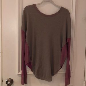 Grey/Pink Waffle Top